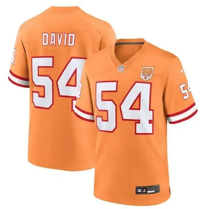 Orange Tampa Bay Buccaneers Nike 50th Season Game Jersey with number 54