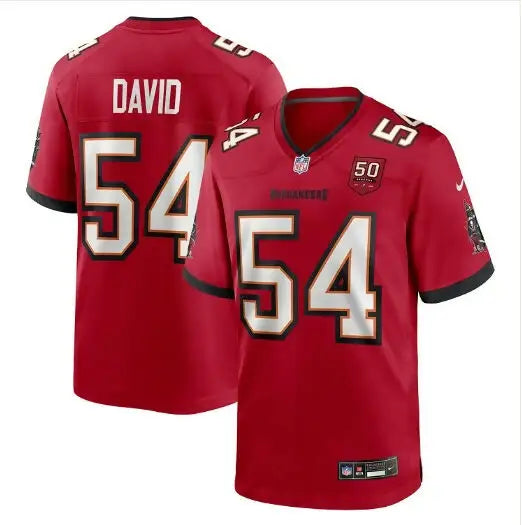 Red Lavonte David Tampa Bay Buccaneers Nike 50th Season Game Jersey with number 54