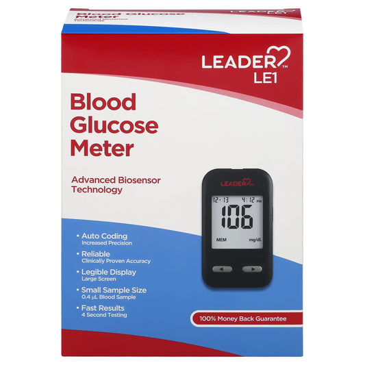 Blood glucose meter box for LEADER Blood Glucose Meter with advanced biosensor technology