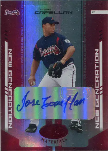 Leaf Certified Baseball 2002 Mirror Red Autograph Card 245 Jose Capellan with blue autograph