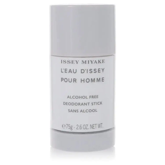 White deodorant stick with gray lettering from Leau Dissey by Issey Miyake deodorant stick