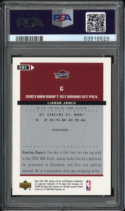 LeBron James 2003 Upper Deck MVP #201 PSA 9 Mint - Singles