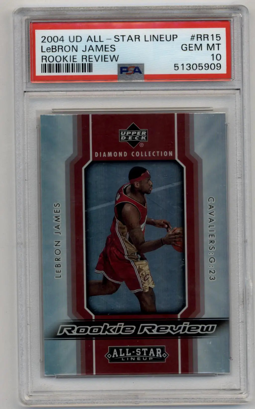 PSA-graded LeBron James 2004 Upper Deck All-Star Lineup Rookie Review in protective case