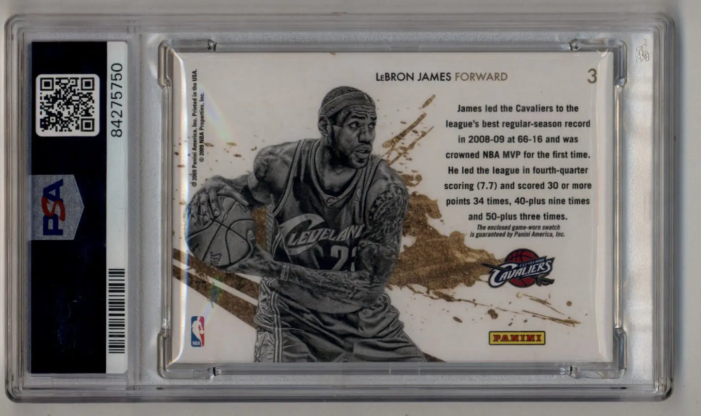 LeBron James 2009-10 Rookie and Stars Gold Stars Material card in protective case