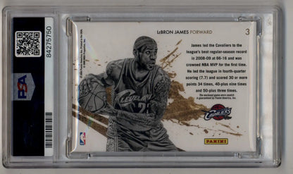 LeBron James 2009-10 Rookie and Stars Gold Stars Material card in protective case