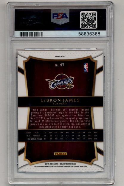 LeBron James 2015-16 Select Tri-Color #47 PSA 10 Gem Mint - Singles