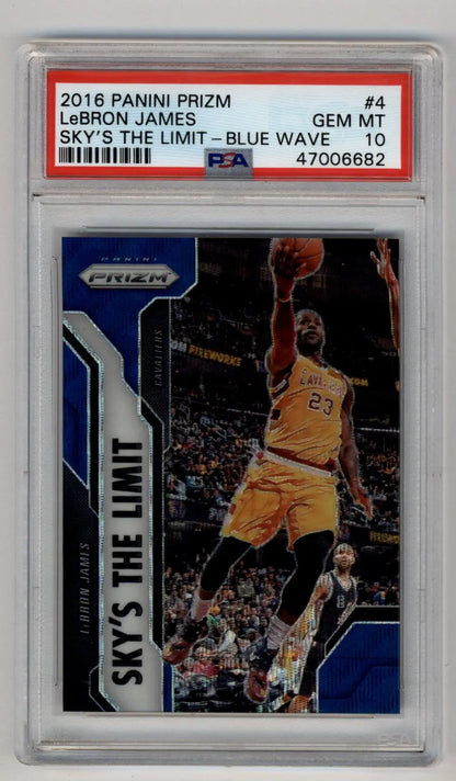 LeBron James 2016-17 Prizm Sky’s the Limit Blue Wave 28/99 PSA 10 Gem Mint - Singles