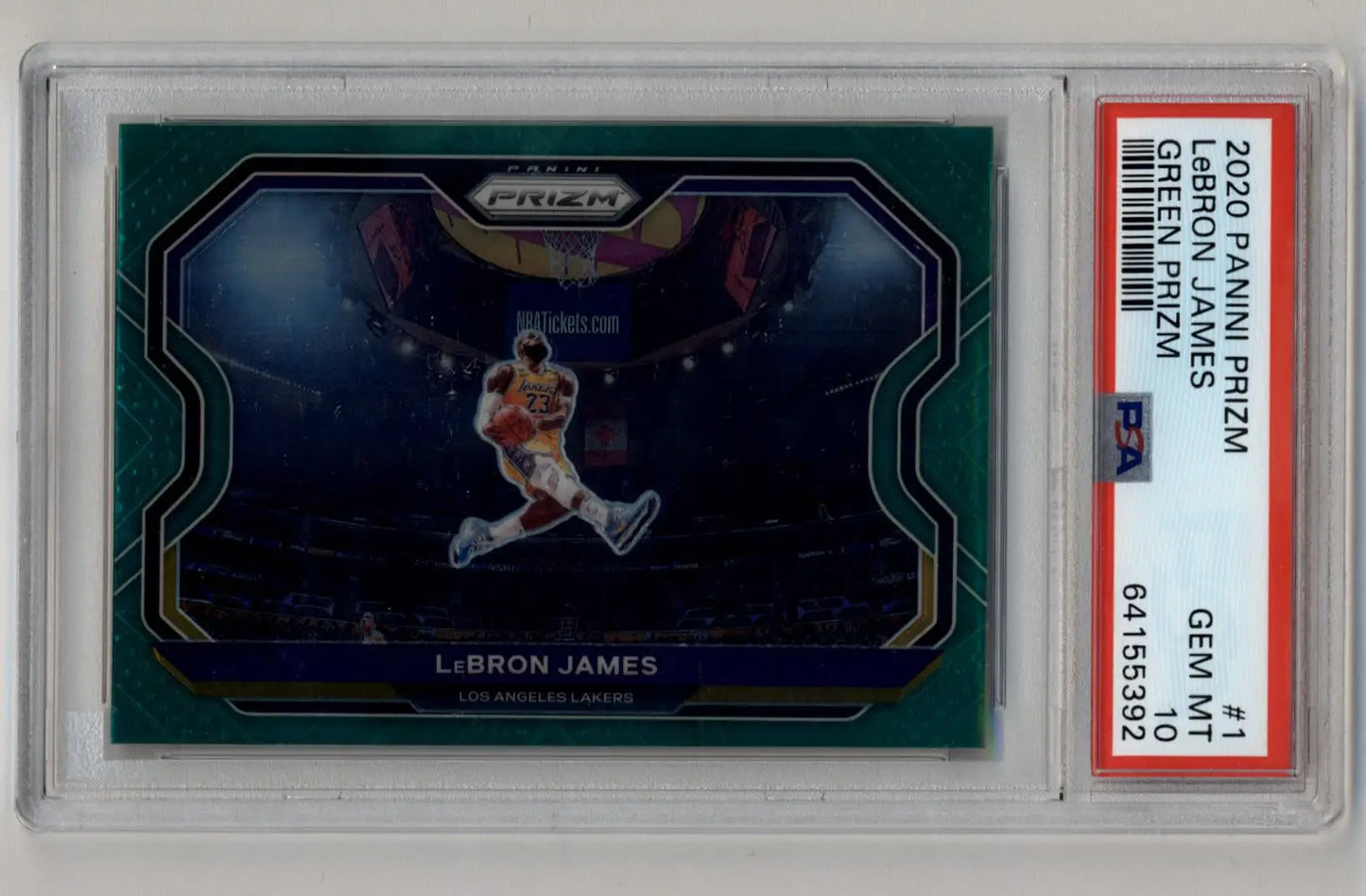 LeBron James 2020-21 Panini Prizm Prizms Green #1 PSA 10 Gem Mint - Singles