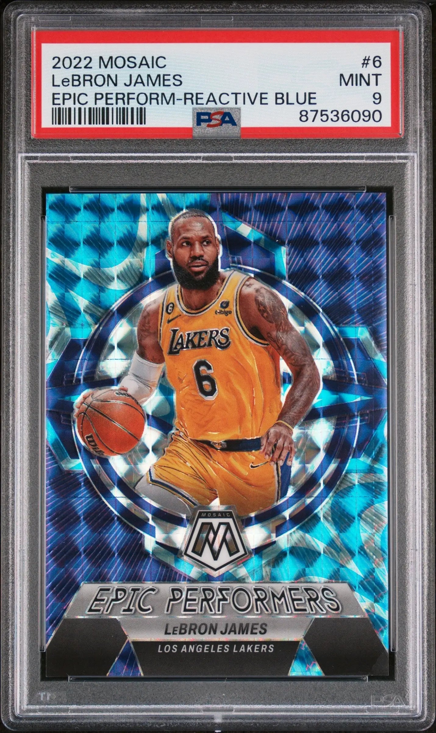 LeBron James Mosaic trading card from Panini Mosaic Epic series at Columbia Hobby