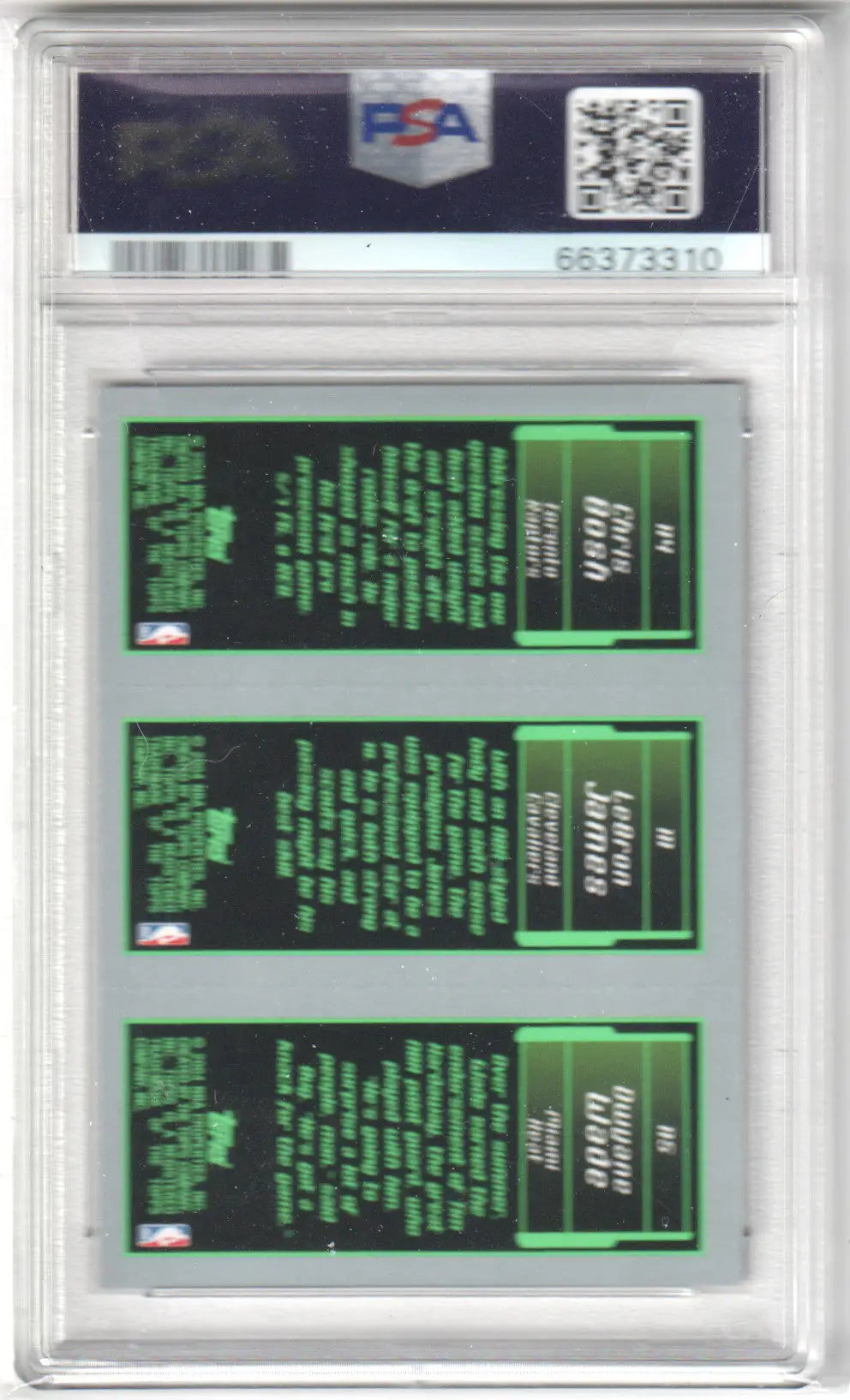 Graded Columbia Hobby Topps Rookie Matrix basketball card featuring LeBron James Dwyane Wade Bosh