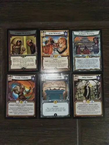 Six Legend of the Five Rings trading cards from a Lot of 27 Cards Foil Plus