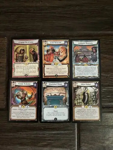 Six Legend of the Five Rings trading cards from the Legend Of The Five Rings TCG Lot