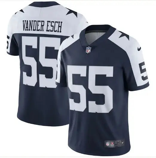 Two Dallas Cowboys Leighton Vander Esch Nike Color Rush Vapor Limited Navy jerseys