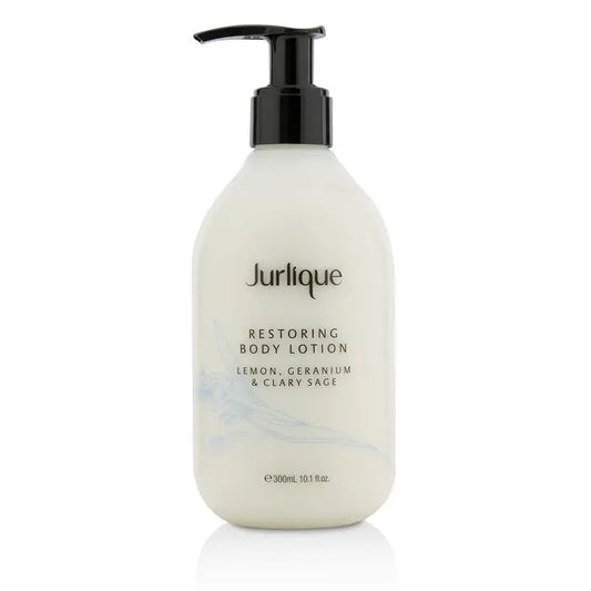 Pump bottle of Lemon Geranium & Clary Sage Restoring Body Lotion 300ml
