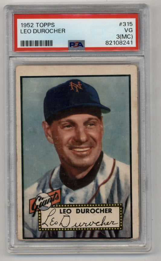 Leo Durocher 1952 Topps #315 PSA 3 Very Good (MC) - Singles