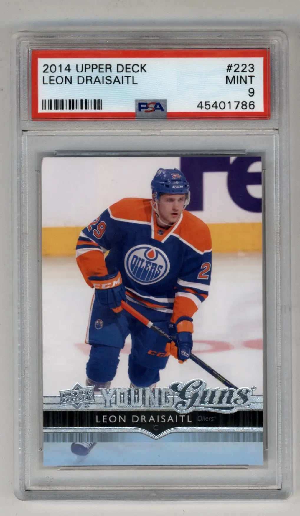 Graded 2014 Upper Deck Young Gun Leon Draisaitl hockey card PSA 9 Mint