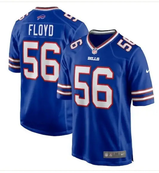 Blue NFL Buffalo Bills Leonard Floyd jersey with number 56 and Floyd on back