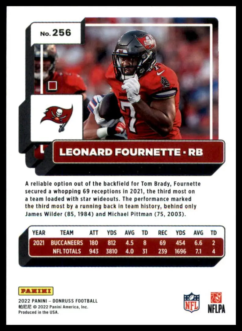 Leonard Fournette 2022 Donruss football card Tampa Bay Buccaneers product
