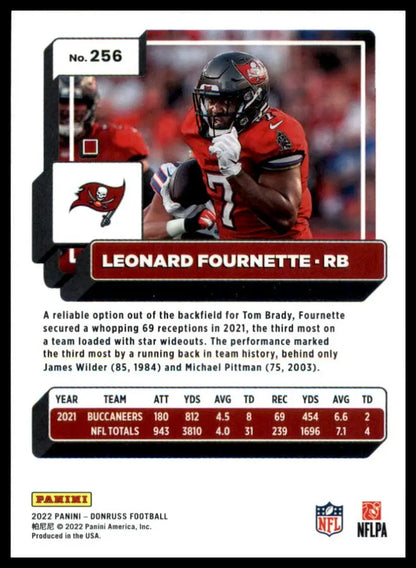Leonard Fournette 2022 Donruss football card Tampa Bay Buccaneers product