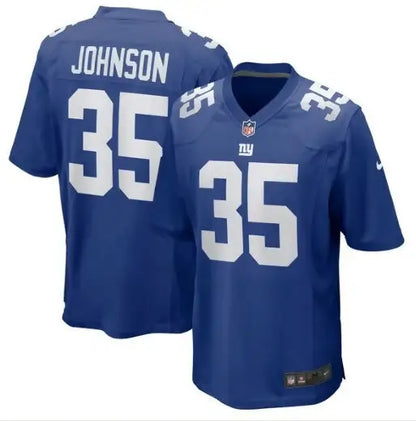 Blue Leonard Johnson New York Giants Nike Game Jersey with Johnson 35 on back