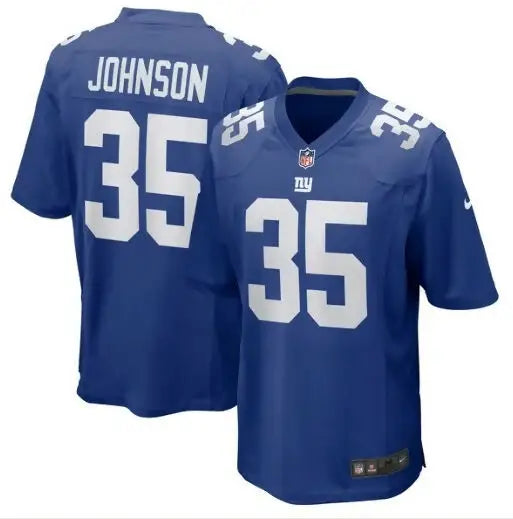 Blue Leonard Johnson New York Giants Nike Game Jersey with Johnson 35 on back