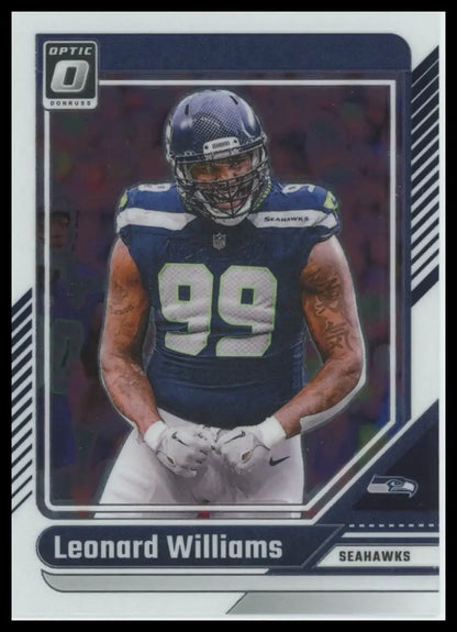 Leonard Williams 2024 Donruss Optic football trading card in Seattle Seahawks uniform