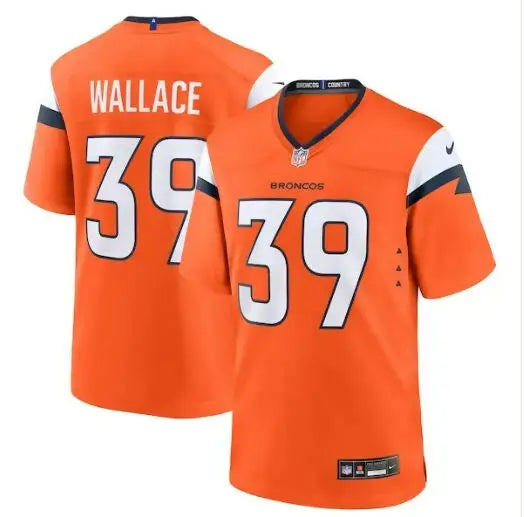 Orange Denver Broncos Levi Wallace Nike Team Game Jersey with #39 football jersey