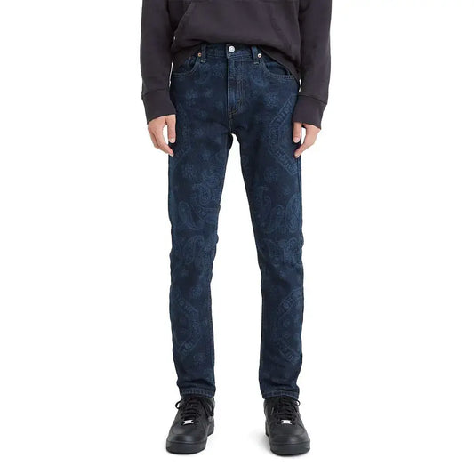 Man in Levis 512 Slim Taper Fit Jeans Blue Comet Bandana Overdye Stretch
