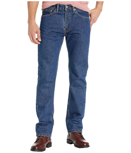 Blue denim jeans Levis 505 Regular Dark Stonewash size 34x30 displayed