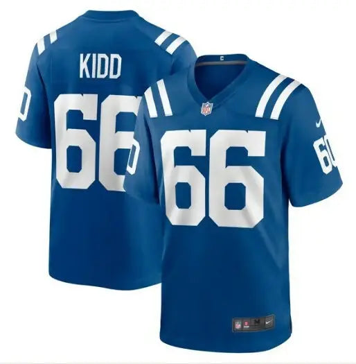 Blue Lewis Kidd Indianapolis Colts Nike Game Jersey with KIDD and 66 in white