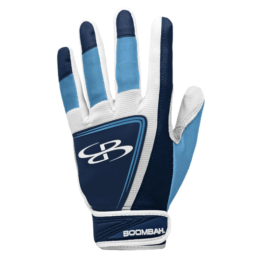 Boombah Momentum Youth Batting Glove Navy/White/Columbia - Size Youth Large