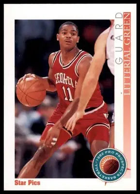 Basketball player card from Litterial Green 1992 Star Pics Georgia Bulldogs collection