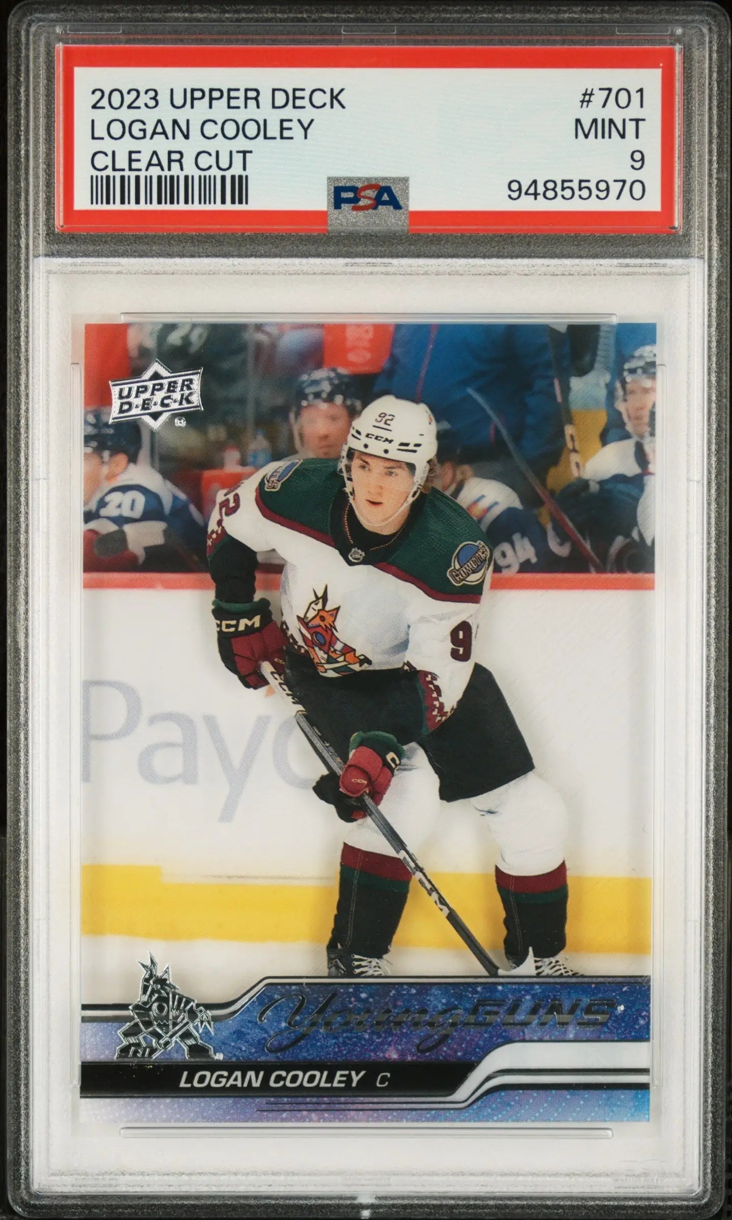Logan Cooley 2023 Upper Deck #701 Clear Cut PSA 9 Mint - Singles