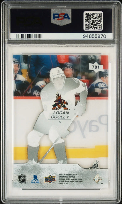 Logan Cooley 2023 Upper Deck #701 Clear Cut PSA 9 Mint - Singles