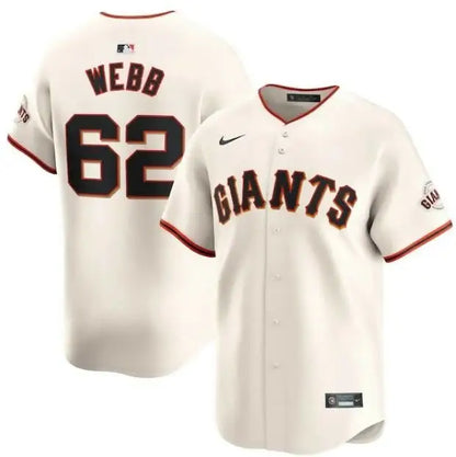 Cream San Francisco Giants Logan Webb Nike home limited player jersey with WEBB 62 on back