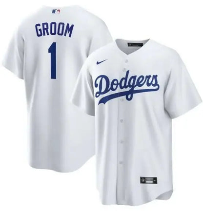 White Dodgers baseball jersey in Los Angeles Dodgers Nike #1 Groom Home Replica Jersey product