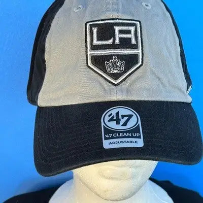 Gray and black LA Kings adjustable cap with logo for Los Angeles Kings fans