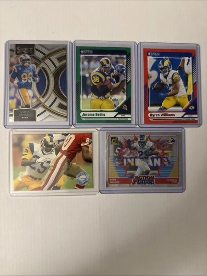 Los Angeles Rams card lot featuring Puka Nacua, Matt Stafford, and Kyren Williams