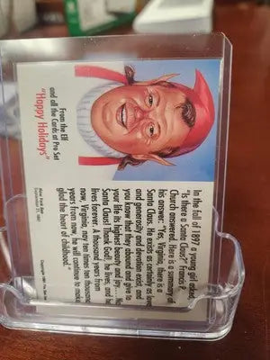 Collectible Christmas card featuring Santa Claus from NFL Football Pro Set
