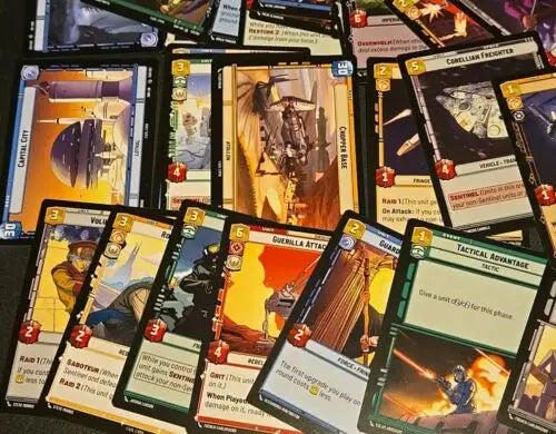 Star Wars trading cards from Lot Of 200+ Star Wars Unlimited TCG Cards collection