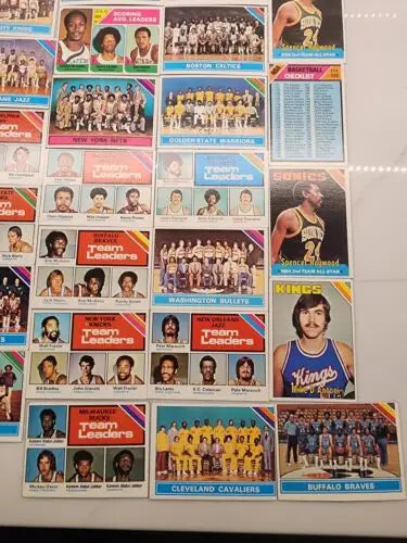Vintage basketball cards from 1975/76 Topps, showcasing highly desirable cards