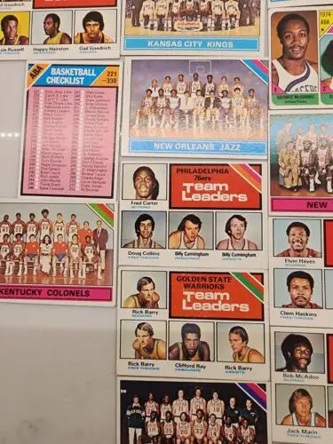 Vintage basketball cards from the 1975/76 Topps set featuring highly desirable cards