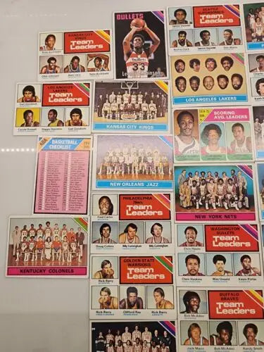 Vintage 1975/76 Topps basketball cards, a highly desirable card collection