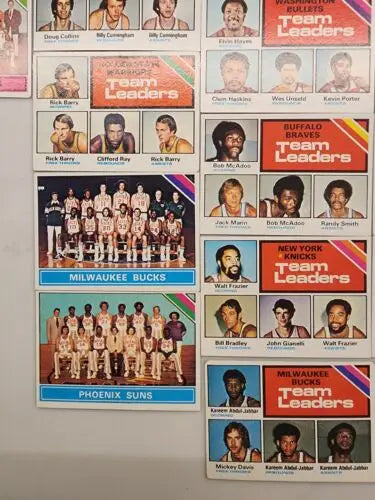 Vintage basketball cards featuring highly desirable cards from the 1975/76 Topps set