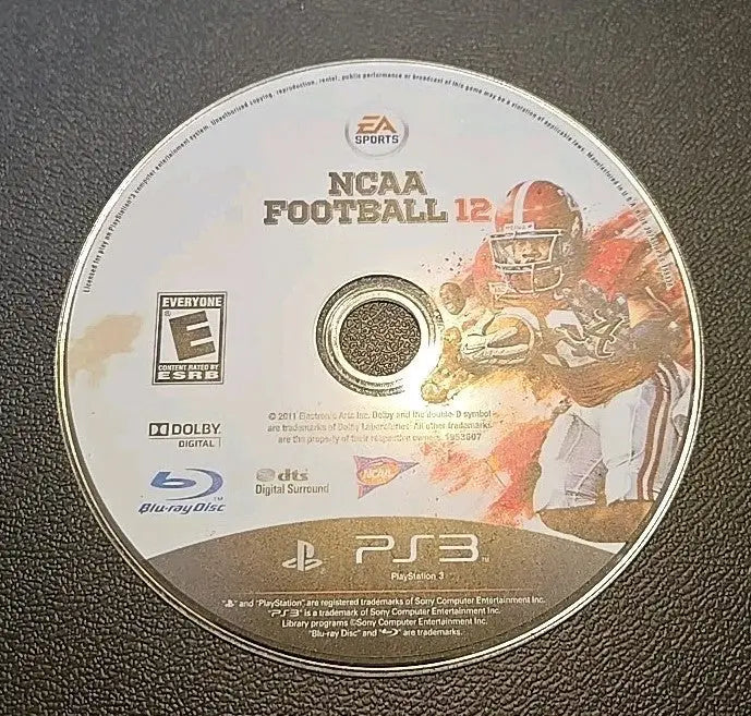 Used NCAA Football 12 game disc from Lot of 5 2012 Sports Games for PS3