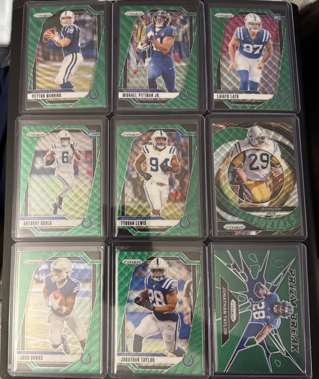 LOT (x9) 2024 Prizm Indy Colts Green Wave Prizm - Manning Pittman Jr. Latu ++