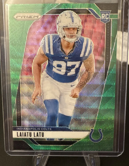 LOT (x9) 2024 Prizm Indy Colts Green Wave Prizm - Manning Pittman Jr. Latu ++