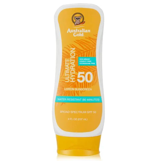 Australian Gold Ultimate Hydration SPF 50 Sunscreen Lotion 237ml/8oz on display