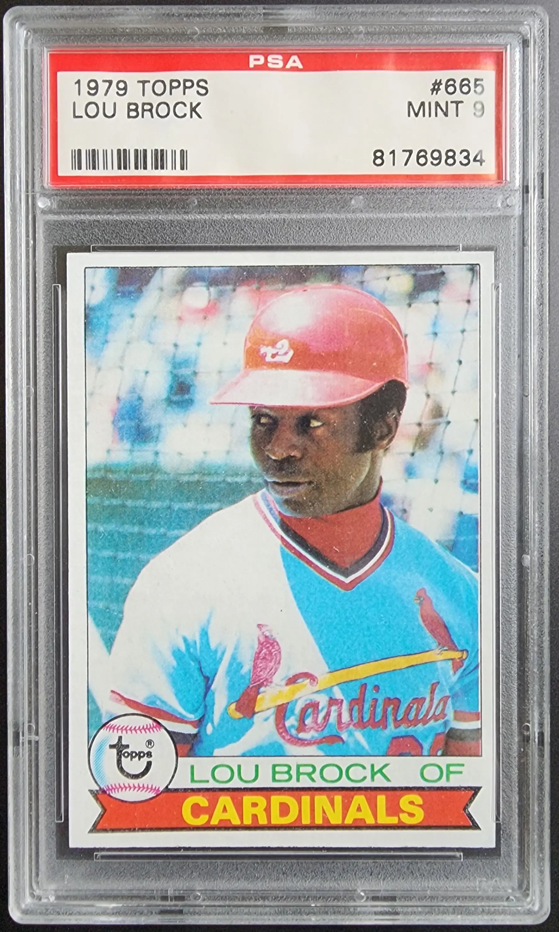 Lou Brock 1979 Topps #665 mint baseball card graded PSA 9