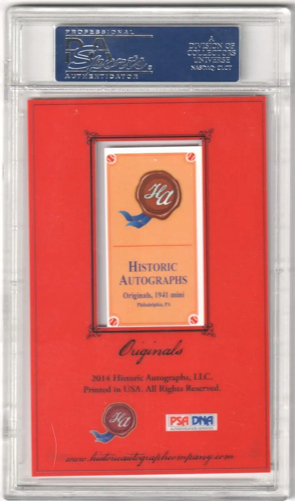 Encased historic Lou Brock autograph card from Columbia Hobby, perfect for ESPN magazine covers